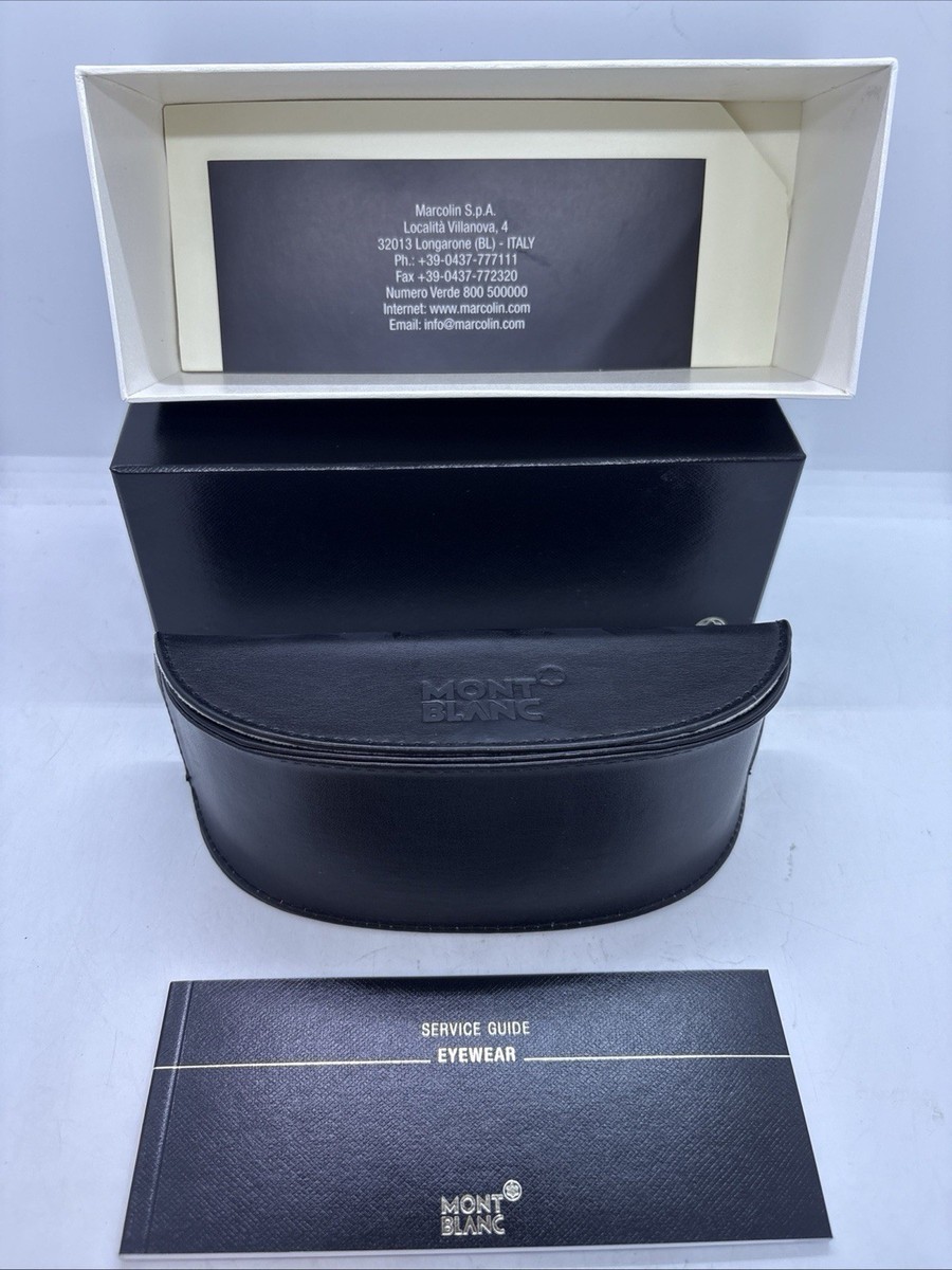 MONT BLANC BLACK AUTHENTIC EYEGLASSES SUNGLASSES CASE,CLOTH & BOX