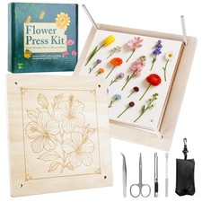 Flower Press 11"x11" Wooden 10 Layer Flower Press Kit for Crafts Pressed Flo...