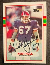 Buffalo Bills KENT HULL autograph signed auto 1989 TOPPS ROOKIE RC card MISS ST. rookie card picture