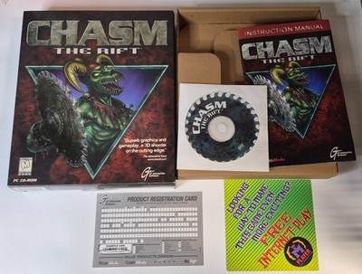 Chasm The Rift PC CD Rom Game Big Box CIB 1997 GT Interactive
