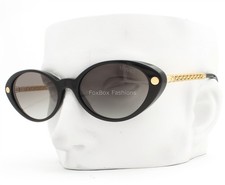 Versace Sunglasses Polished Black on Gold Arms Gray VE 4469 GB1/11 with Case