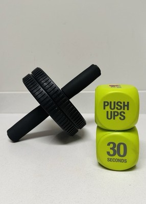 Set of 2 Ab Roller Wheel GoFit + SPRI Fitness Dice Home Gym Core Trainer 