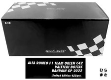 Miniature Car 1/18 Alfa Romeo ORLEN C42 Valtteri Bottas Bahrain GP 2022