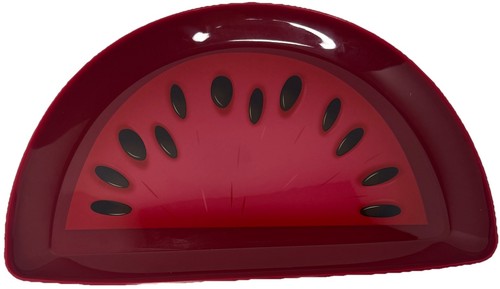 NEW—Red Watermelon Themed Kids Plastic Plate—10”x6.5”x1”—SHIPS IN 24 HOURS— - Picture 1 of 7