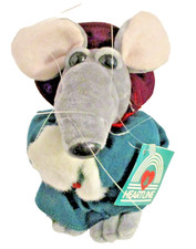 Vtg. 1988 Heartline Mr. Dickens Rat Plush with Glasses/Maroon Coat (SKU# 2608)