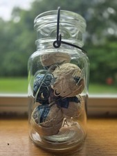 Mason Jar with Vintage/Antique Quilted Balls (foam).