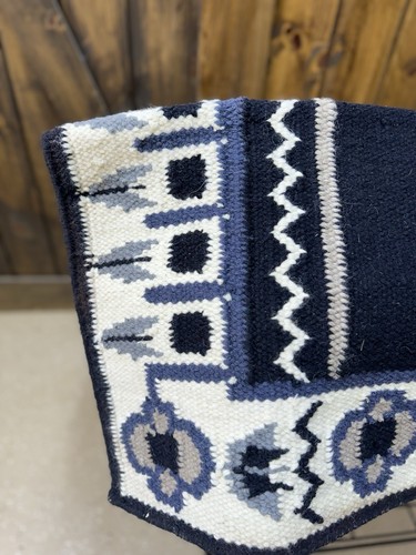 Western Wool Show Saddle Blanket - 34"x40"- Black - Reds - Creams