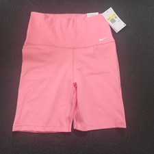 NWT Women  s NIKE Dri-FIT One High Waisted Biker Shorts 7  Coral Pink