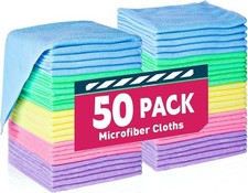 Microfiber Cleaning Cloth Set of 50 Towel Rag Car Polishing Detailing No-Scratch