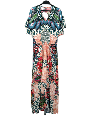 #ad Anthropologie Blank London Tatiana Kaftan One Size Maxi Dress Boho Floral Resort $34.99