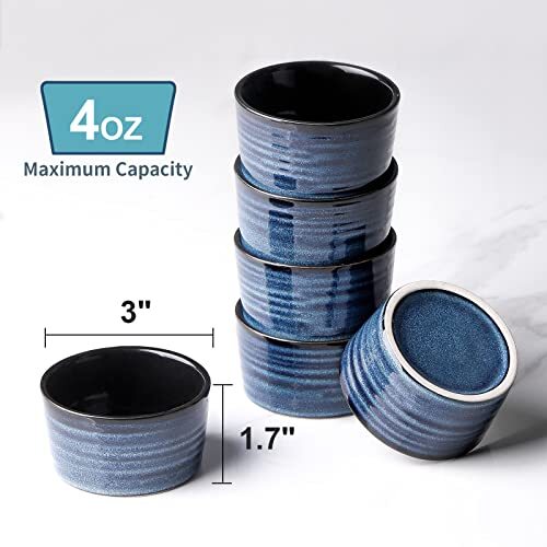 Ramekins Oven Safe,Ceramic Creme Brulee Dish for Baking Set of 4 oz ...