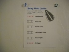Season-Themed Word Ladders Write-On Wipe-Off Flip Booklet Laminated Brand New 