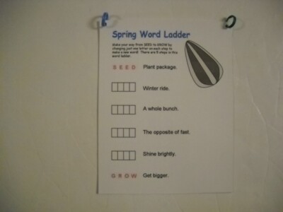 Season-Themed Word Ladders Write-On Wipe-Off Flip Booklet Laminated Brand New!