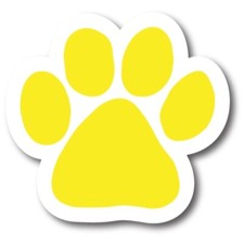 Blank Yellow Paw print Car Magnet 5" Paw Print Auto Truck Decal Magnet
