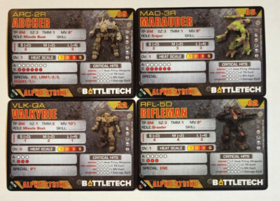 Battletech Command Fire Lance Marauder Rifleman Archer Valkyrie Mechs ...
