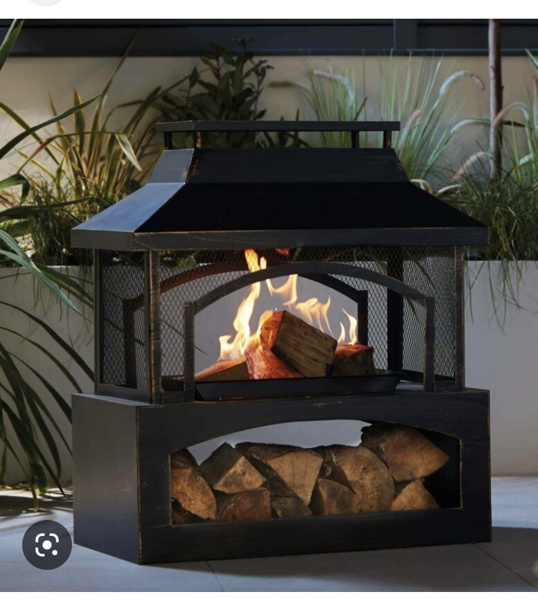 Gardenline Outdoor Log Burner - Black 7426876815839 | eBay