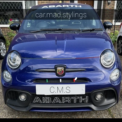 C.M.S Design Sopracciglia in Plastica Nera per adattarsi a FIAT 500/595 Abarth Face Lift