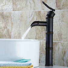 Oil Rubbed Bronz Bamboo Style Bathroom Single Hole Vessel Sink Faucet Mixer Tap