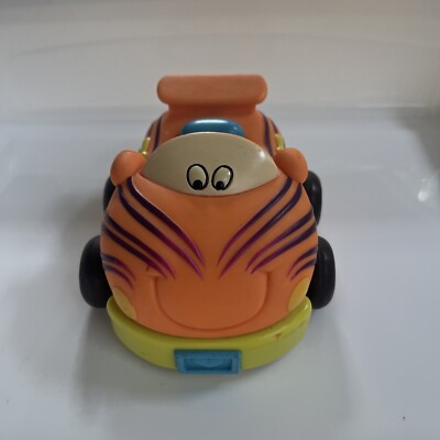 Just B You  orange tiger Car Pull Back Large Colorful Toddler Toys Battat