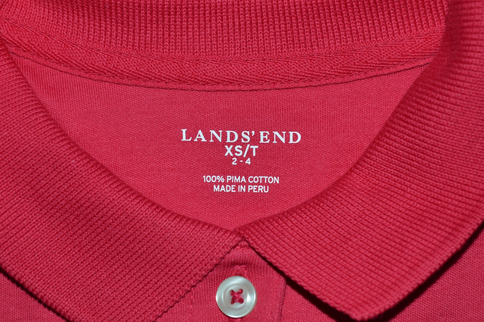 NEW 39 Women's Lands' End Pima Cotton Polo Shirt Long Sleeves XS 24 Tall Red eBay