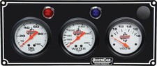 Quickcar Racing Products 61-6717 3 Gauge Panel Opwtvolt Black