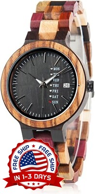 Reloj De Pulsera De Bambú De Grano De Madera Con Superficie, Hecho