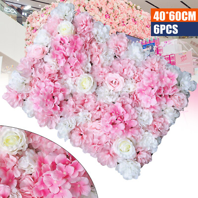 6* Premium Flower Wall Panels Artificial Wedding Decor Party Home Floral Decor