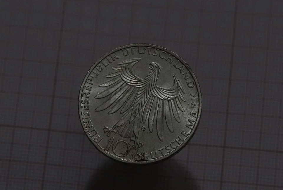 🧭 🇩🇪 GERMANY 10 MARK 1972 D SILVER MUNICH OLYMPICS B71 #Z1660 - Image 2 of 2