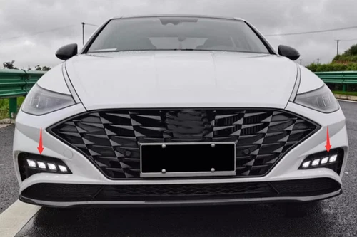 2 PIEZAS DRL LED luz de circulación diurna parachoques lámpara antiniebla para Hyundai Sonata 2020-2023 - Imagen 5 de 12