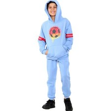 Kids Boys Blue Tracksuit Football Print Hoodie Bottom Jogging Suit Joggers 5-1