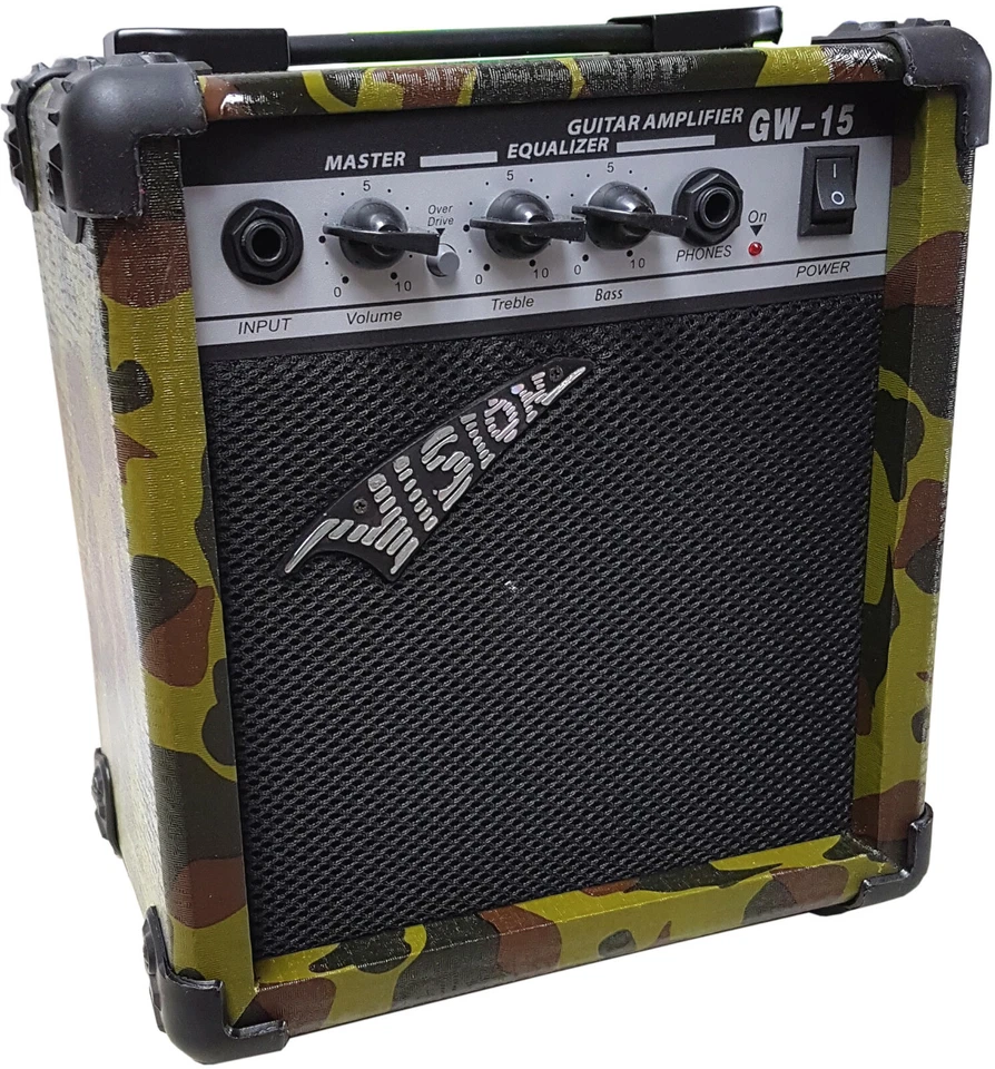 ELEKTRO GITARREN VERSTÄRKER AMPLIFIER GITARRENVERSTÄRKER 20 WATT CAMOUFLAGE GW17