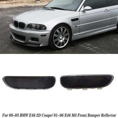Smoked Front Bumper Side Marker Reflector For 00-03 BMW E46 Coupe/ 01-06 E46 M3