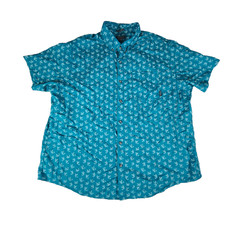 Eddie Bauer Mens 2XL Classic Fit Button Down Shirt All Over Marlin Sword Fish