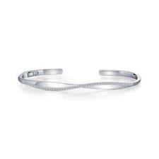 BRAND NEW Lafonn Silver Platinum Plated Open Hinged Bangle Bracelet B0184CLP72
