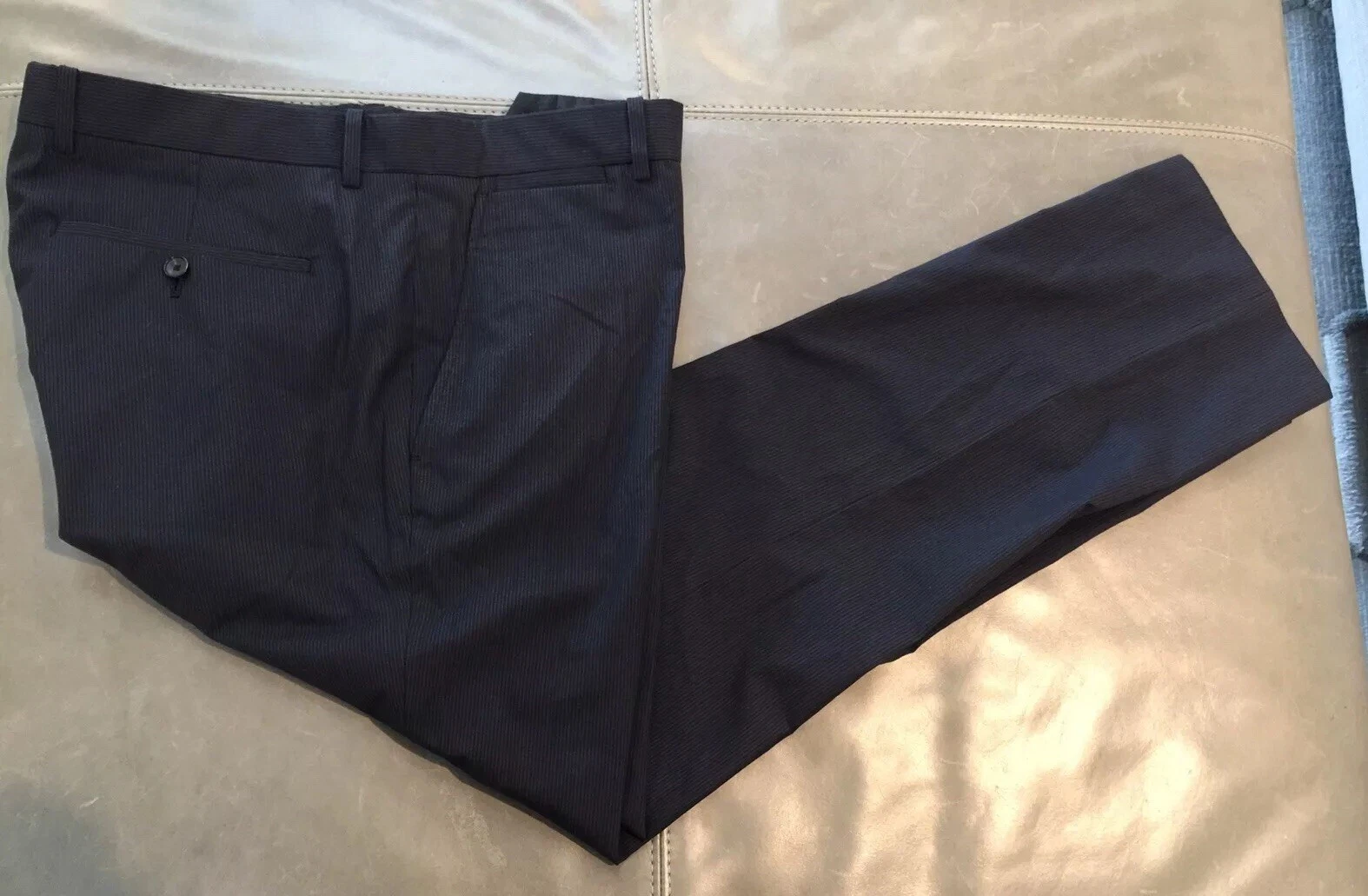 Theory Mens Marlo Strait Navy Lightweight Wool Blend Slim Pants Size 34 $225