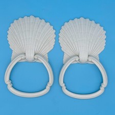 Vintage 1970s Homco Scalloped Seashell Towel Ring Set of 2