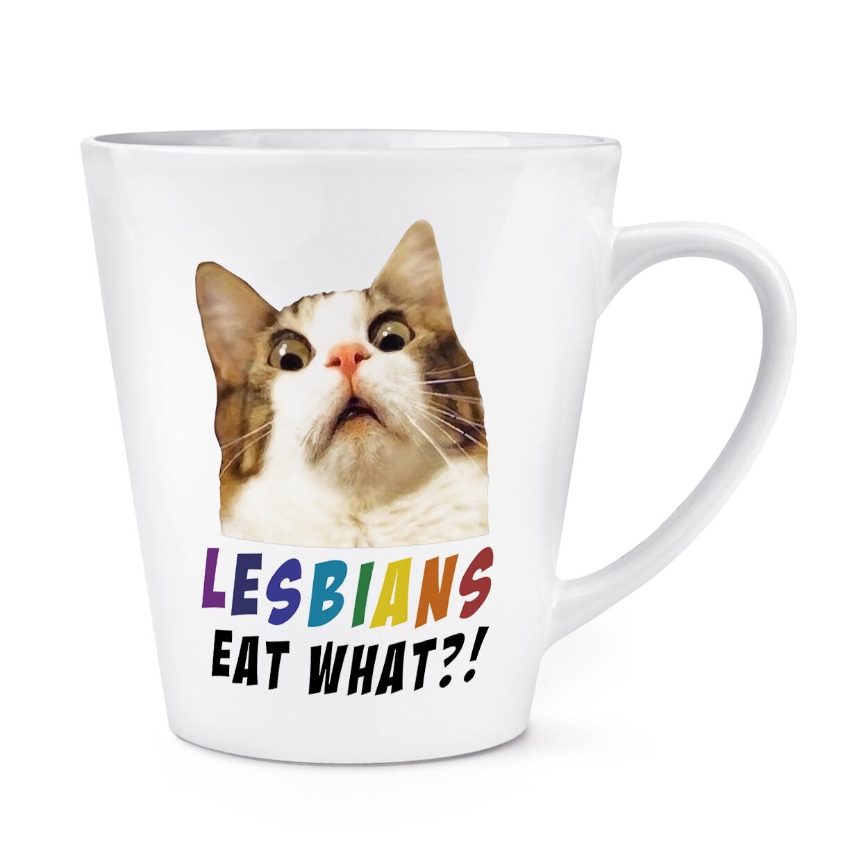 Lesbians Eat What 12oz Latte Mug Cup Gay Valentines Girlfriend Cat Joke Funny