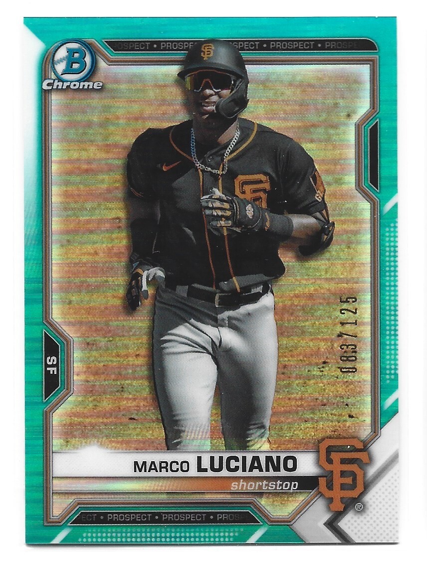 Marco Luciano - 2021 Bowman Chrome #BCP-229 Aqua Refractor /125 - Giants
