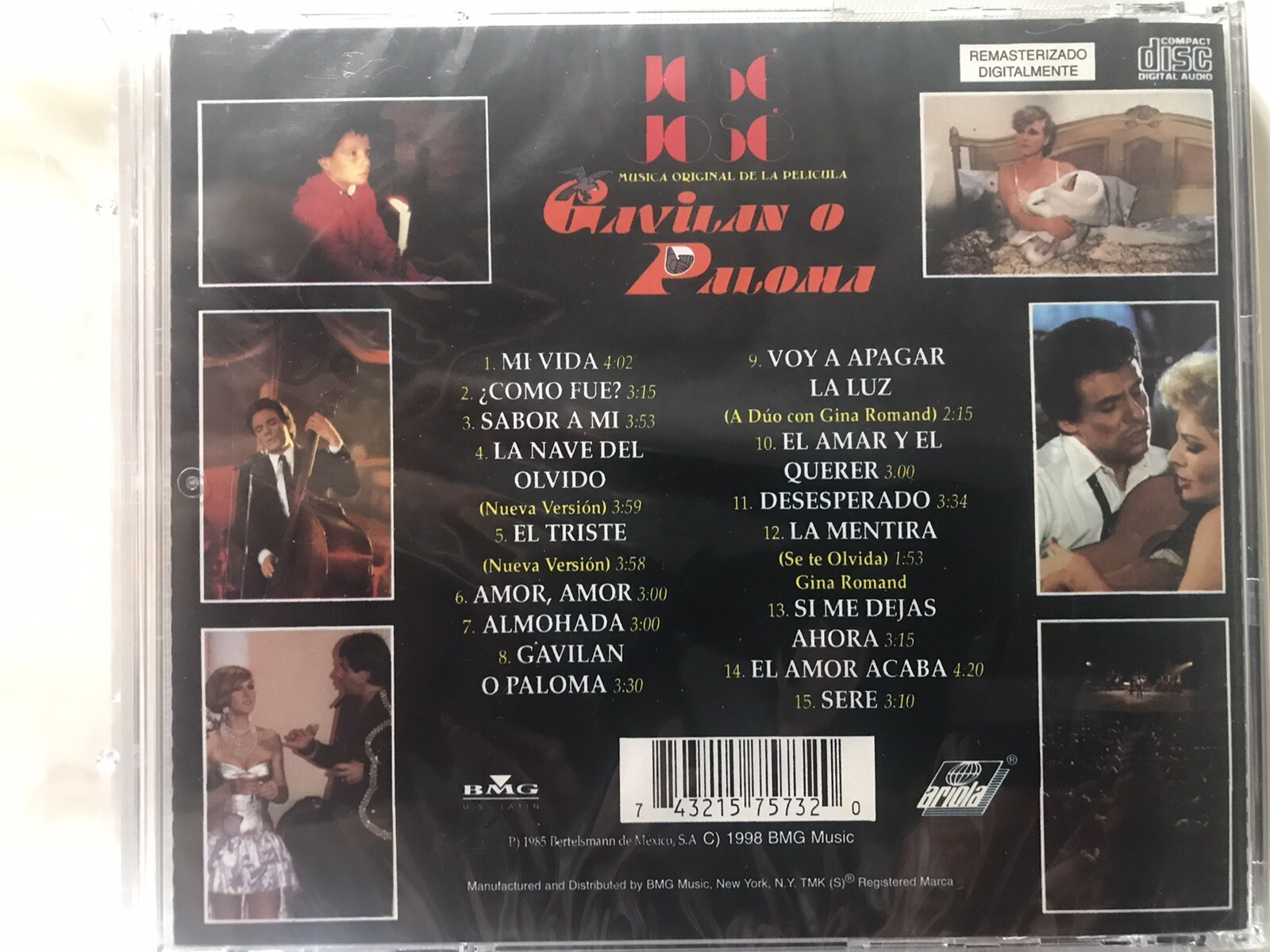Rare CD Jose José Musica Original De La Película Gavilan o Paloma