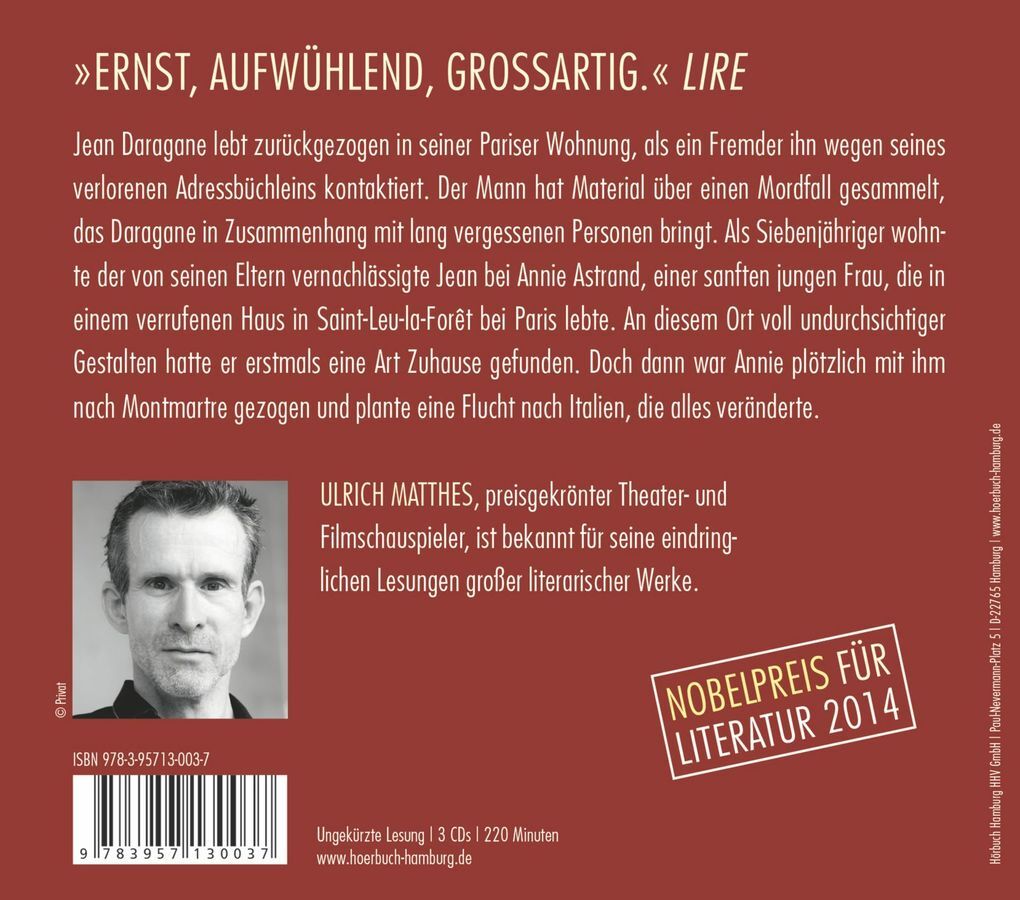 Thumbnail - Damit Du Dich Viertel Nicht Verirrst, 3 Audio-cd | Patrick Modiano |