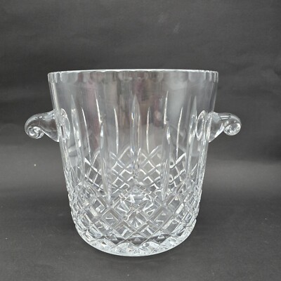 Gorham Full Lead Crystal King Edward Ice Bucket Champagne Wine Cooler Handles 7''