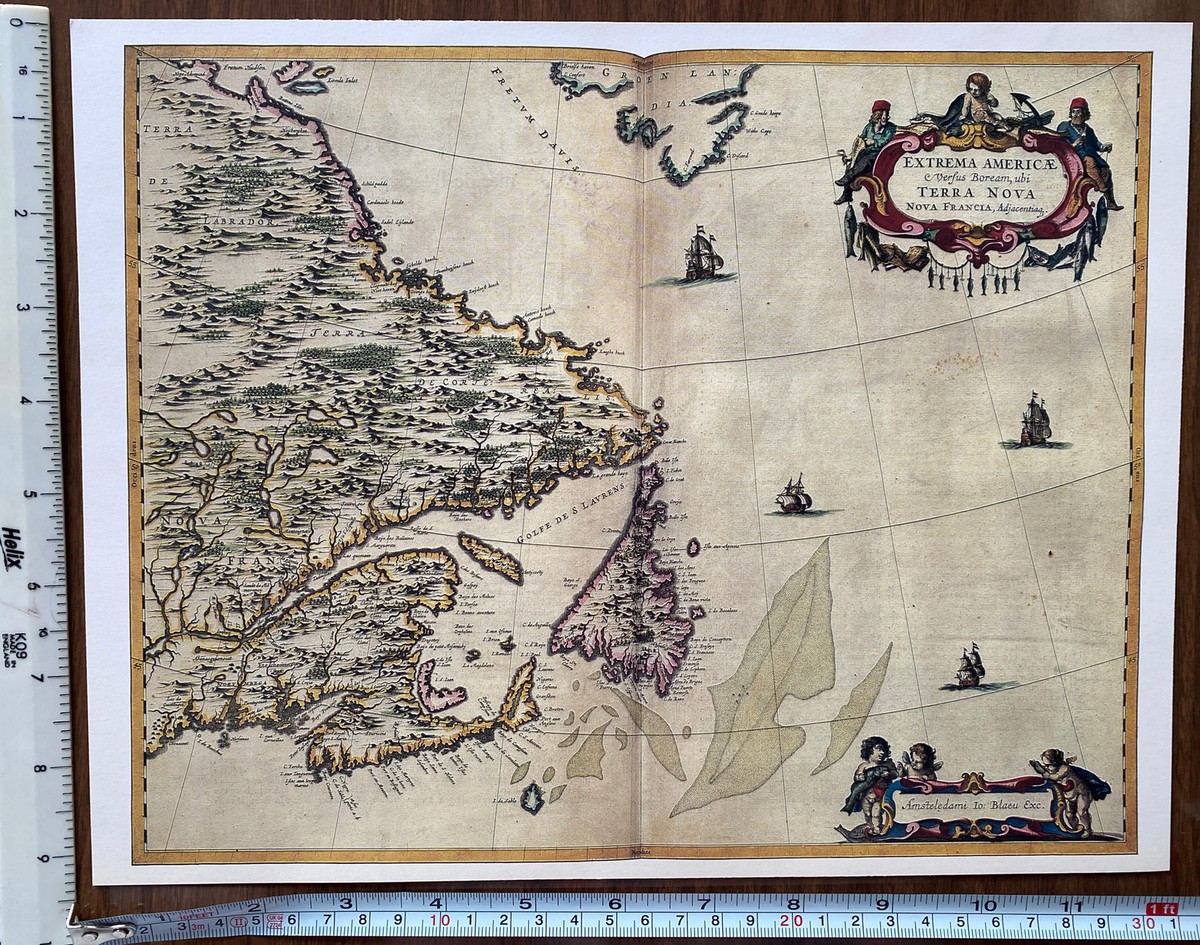 Antique Old Vintage Blaeu MAP 1600's 1662: East Canada
