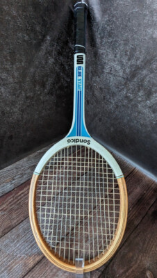 Vintage Sondico Wooden Racket Junior Blue Star 