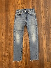 Levis Made  Crafted 502 Regular Taper Selvedge Denim Mens Sz 28 x 28 Cut-Off