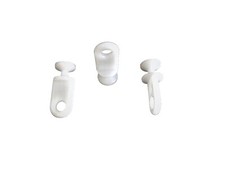 30 Long Swivel Curtain Track Gliders - White Nylon Rail Runners Glide Hook Eyes