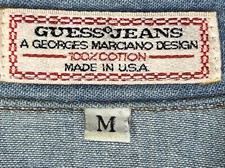 GUESS By Georges Marciano Denim Dress Size M Button Down Made in USA