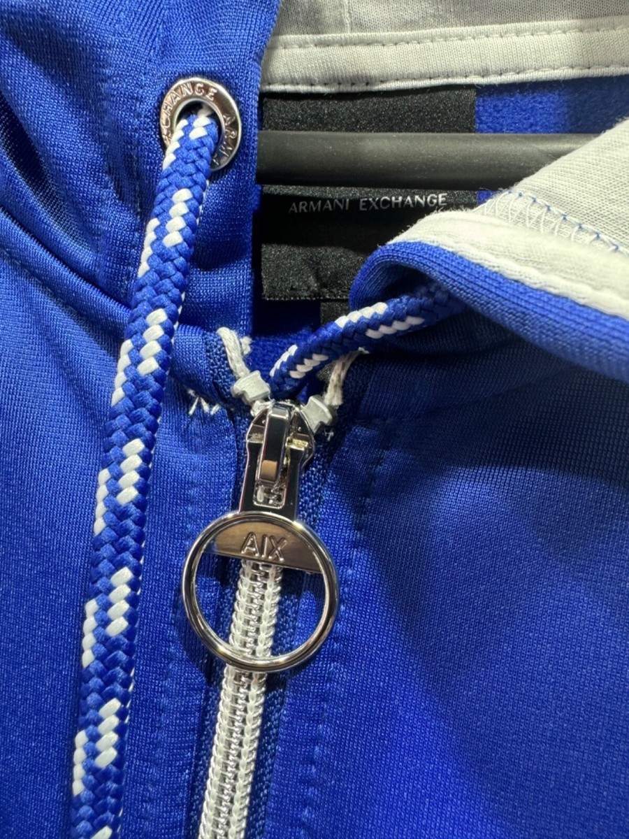 Armani Exchange Men's Hoodie Zip Up Jacket Blue White XL | eBay