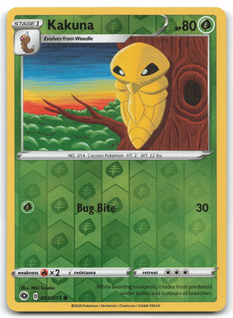 Kakuna #3/73 Champion's Path Common Reverse Holo LP Pokemon Card 4F2