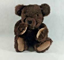 Vintage Large Fully Jointed Plush Dark Brown Teddy Bear 17" Unbranded