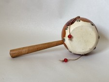 Vintage Mexican Folk Art Spinning Monkey Drum Toy